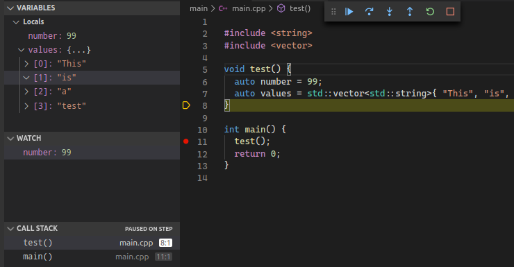 Debugging C/C++ in Visual Studio Code