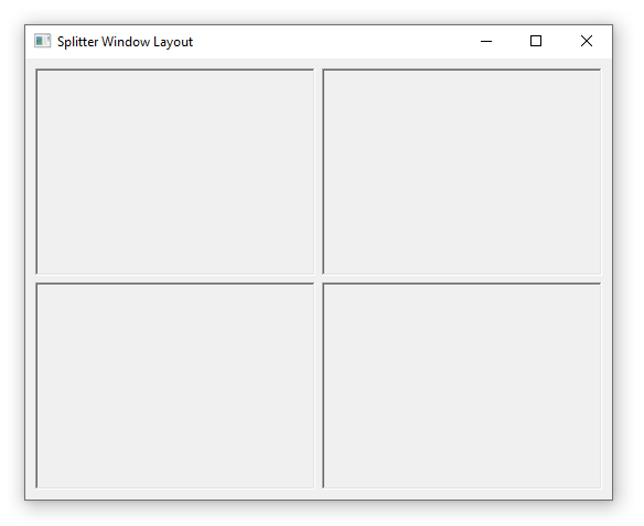 An example splitter window layout